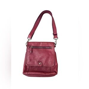 Fossil | Wallet Pocket Bag Womens Plum Leather Detachable Strap Crossbody